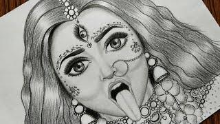 Maa kali drawing for beginners | Kali Mata drawing easy | Mahakali drawing | art video