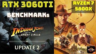 Indiana Jones and the Great Circle Update 2 RTX 3060Ti - 1440p - DLSS - All Settings | Benchmarks