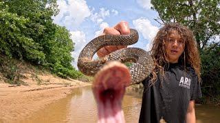 Kid gets Bit by Snake while NOODLING!!! Should we rush him to the hospital? (Catfish Noodling)