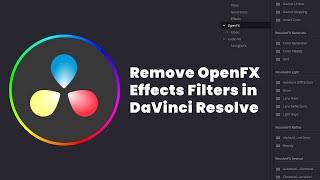 Remove Open FX Effects Filters in DaVinci Resolve