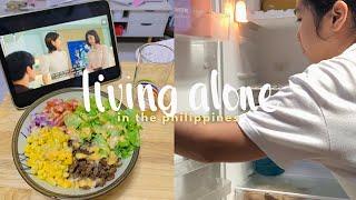 living alone vlog philippines  realistic 1,5k budget grocery shopping, ref restock, simple meals