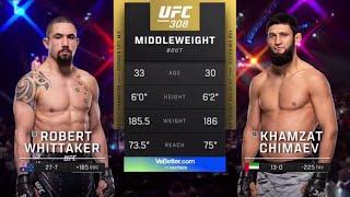 UFC 308 Submission:Robert Whittaker VS Khamzat Chimaev