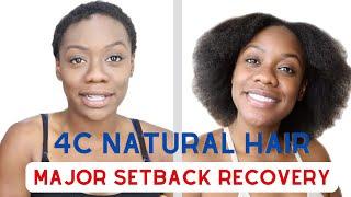 4C Natural Hair Major Damage SETBACK Recovery, Length Check, Wash Day Routine |  3.5 Years Update