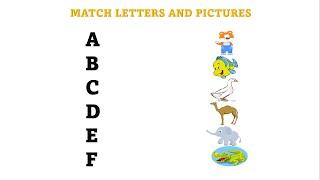Match the letters with Pictures | LKG Class English Worksheets | English Worksheets - WowLessons