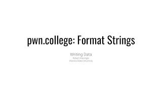 Format String Exploits - Writing Data