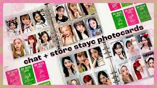 chat + store stayc photocards in my binder  fixed slot go's, future collecting plans