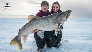 First Time Angler REELS IN A GIANT Laker! - Ice Fishing Clearwater | BEAST OF THE DEEP |