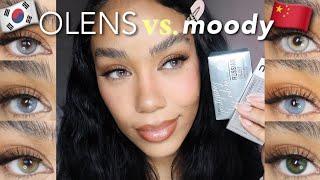 OLENS VS MOODY LENS Comparison! Review & Try-On (Testing Korea & China Contacts!)