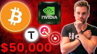 Bitcoin zurück auf $50,000? | Knallt es heute nochmal im Markt? NVIDIA als Auslöser?