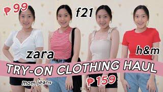  SHOPEE TRY-ON HAUL (affordable, branded overruns, basics) P200 below! | Philippines 