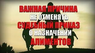 Важная причина НЕ отменять судебный приказ о назначении алиментов на детей!