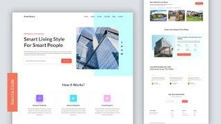 How To Create A Real Estate Website Landing Page Using HTML CSS | Responsive Website