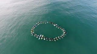 Oscar Moncada Newport Beach Paddle Out ••• PacificCoastSurf (DRONE)