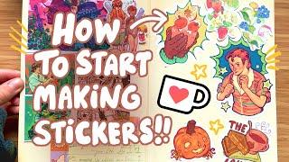 how I design and make stickers from home!  no cricut, step by step for beginners