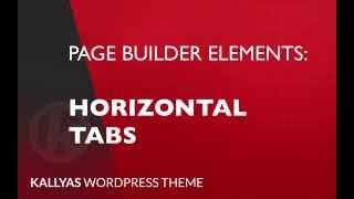 Horizontal Tabs (Page Builder Element in Kallyas WordPress theme v4.0 )