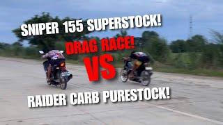 Raider carb VS Sniper 155 and Loaded mio! | Drag race unli testing!