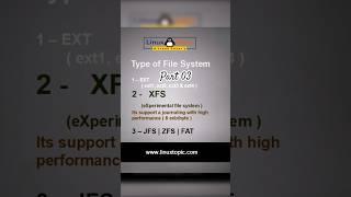 Basic of Linux: 03 Type of File system #linuxtopic xfs filesystem #linux #linuxtutorial