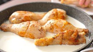 I cook chicken legs like this when I want to please everyone! Delicious chicken legs in a frying pan