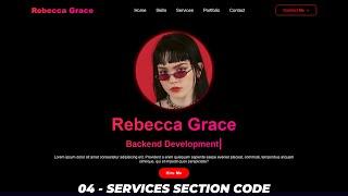 Complete Responsive Portfolio Website using HTML CSS and JavaScript | Services Section Code