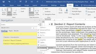 Organize Your Word Documents using the Navigation Pane