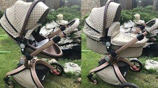 Baby Stroller Hot Mom GUCCI  Color 2in1 with Gold frame