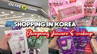 shopping in korea  vlog, New Skincare & makeup haul at OLIVE YOUNG  Best cleansing balm & Serum