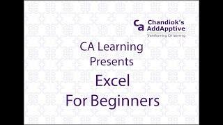 Excel for Beginners | Demo | CA Learning | Chaitanya Arora