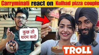 Carryminati react on kulhad pizza couple | Kulhad pizza viral mms | Carryminati angry on people