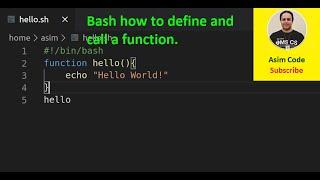 Bash how to define and call a function