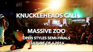 Knuckleheads Cali vs. Massive Zoo | Breaking Semi-Finals | Culture of 4 2016 | #SXSTV