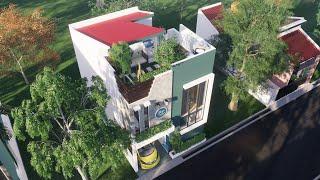 Kebun di atas rumah ??? Desain Rumah 6x10 dengan KOLAM RENANG 3x8 Minimalis 3 Kamar Tidur + Rooftop