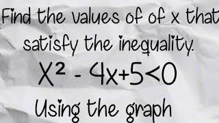 Quadratic inequalities...range of values (graph method )