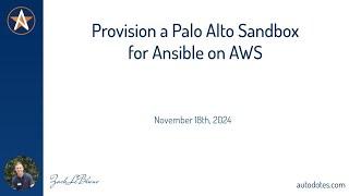 Provision a Palo Alto Sandbox for Ansible on AWS