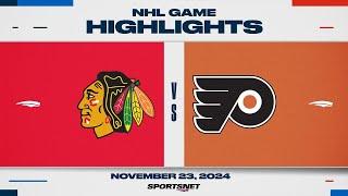 NHL Highlights | Blackhawks vs. Flyers - November 23, 2024