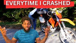 REACTING TO EVERYTIME I CRASHED MY DIRT BIKE