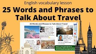 25 Words and Phrases to Talk About Travel & Holidays | English Vocabulary Class