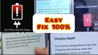 how to fix battery temperature too high / low error please plug out charger, || DE GREAT TECH