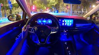 New VOLKSWAGEN GOLF 8 Style 2020 - POV Night TEST Drive (150 HP diesel)