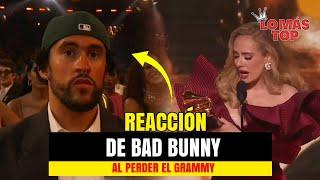 Reacción de #BadBunny al perder #Grammy frente #Adelle -  lo más TOP