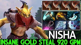 NISHA [Bounty Hunter] BH Solo Mid 920 GPM with Gold Steal Dota 2
