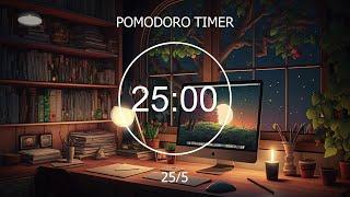 25/5 Pomodoro Timer - Relaxing Lofi, Deep Focus, Study With Me, Stay Motivated