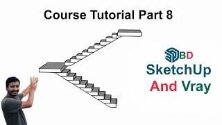 Sketchup Bangla Tutorial: How To Create Stair With Sketchup Part 8