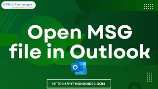 How to open MSG file in Outlook