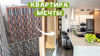 БОМБИЧЕСКАЯ квартира в Москве | Маскировка колонн, кухня с островом, деревянные откосы | Рум тур