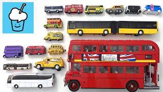 Different Bus Types Reviews with tomica トミカ siku disney lego double decker bus