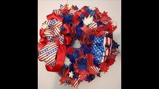 How to make The Purge Patriotic Wreath with Deco Mesh poofs, ruffles, the purge mask