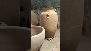 The special pottery planters are waiting for making the shirt at Anaco Trading in Vietnam