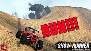 SnowRunner: ESCAPE The MONSTER TRUCK Challenge!! (Survival Game)