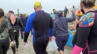 Alcatraz Swim 2021 I don't know what number of 6.  On the way to the ferry to get started.