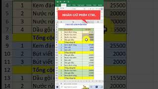 Cách tính nhanh tổng các vùng dữ liệu trong Excel #shorts